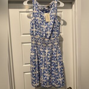 Universal Thread Blue and Cream Floral Midi Dress
